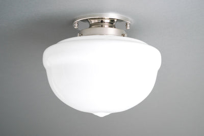 Art Deco Lighting - 10in Opal Schoolhouse - Made in USA - Light Fixture - Ceiling Light - Model No. 0239