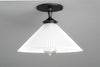 Ribbed Cone Shade - Semi-Flush Light - Kitchen Light - Ceiling Light - Model No. 2751