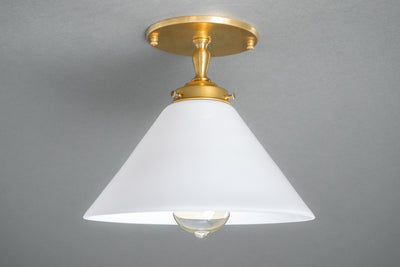 Milk Glass Cone - Ceiling Light - Overhead Light - Farmhouse Light - Model No. 1339