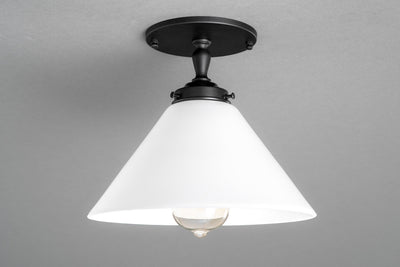 Milk Glass Cone - Ceiling Light - Overhead Light - Farmhouse Light - Model No. 1339