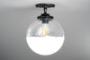 Glass Globe Lighting - Pendant Lamp - Eccentric Lighting - Brushed Nickel - Ceiling Light - Light Fixture - Model No. 9803