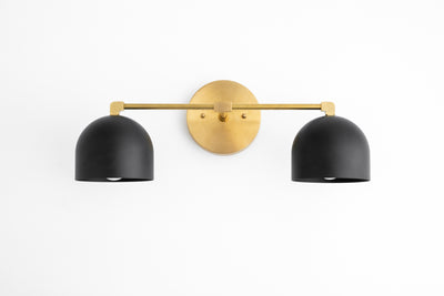 VANITY MODEL No. 0698- Mid Century Modern bathroom lighting with a Raw Brass finish. Designed and produced by MODCREATIONStudio at Peared Creation