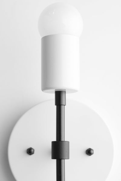 SCONCE MODEL No. 5550- Mid Century Modern Wall Lights with a White/Black finish. Designed and produced by MODCREATIONStudio at Peared Creation