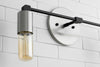 VANITY MODEL No. 3289- Industrial bathroom lighting with a Brushed Nickel/Black finish. Designed and produced by newwineoldbottles at Peared Creation