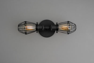 VANITY MODEL No. 3290- Industrial bathroom lighting with a Black finish. Designed and produced by newwineoldbottles at Peared Creation