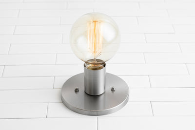 SCONCE MODEL No. 2057- Industrial Wall Lights with a Brushed Nickel finish. Designed and produced by newwineoldbottles at Peared Creation