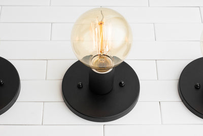 SCONCE MODEL No. 2057- Industrial Wall Lights with a Black finish. Designed and produced by newwineoldbottles at Peared Creation