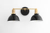 VANITY MODEL No. 6407- Mid Century Modern bathroom lighting with a Black/Brass finish. Designed and produced by MODCREATIONStudio at Peared Creation