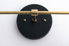 VANITY MODEL No. 9468- Mid Century Modern bathroom lighting with a Black/Brass finish. Designed and produced by MODCREATIONStudio at Peared Creation
