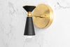 Art Deco Sonce - Black and Brass Sconce - Bathroom Sconce - Bathroom Lighting - Art Deco Lighting - Modern Lighting - Model No. 8393
