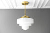 Art Deco Shade - Pendant Light - Opal Glass - Ceiling Light - Art Deco Lighting - Model No. 7458