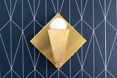 SCONCE MODEL No. 2428-Art Deco Wall Lights with a Raw Brass finish. Designed and produced by DECOCREATIONStudio at Peared Creation