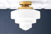 Wedding Cake Light - Large Ceiling Light - 12 Inch Globe - Light Fixture - Milk Glass Light - Art Deco Lamp - Model No. 7458