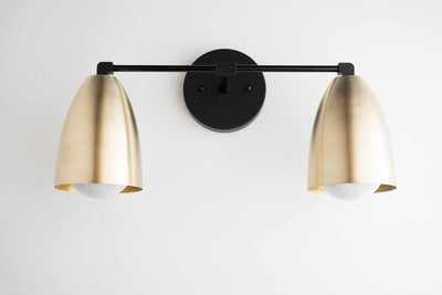 VANITY MODEL No. 8289- Mid Century Modern bathroom lighting with a Black finish. Designed and produced by MODCREATIONStudio at Peared Creation