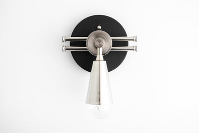 SCONCE MODEL No. 3740-Art Deco Wall Lights with a Black/Pol. Nickel finish. Designed and produced by DECOCREATIONStudio at Peared Creation