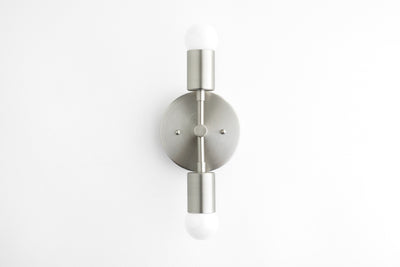 SCONCE MODEL No. 5550- Mid Century Modern Wall Lights with a Brushed Nickel finish. Designed and produced by MODCREATIONStudio at Peared Creation
