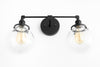 VANITY MODEL No. 3199- Mid Century Modern bathroom lighting with a Black finish. Designed and produced by MODCREATIONStudio at Peared Creation
