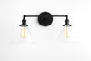 VANITY MODEL No. 4525- Mid Century Modern bathroom lighting with a Black finish. Designed and produced by MODCREATIONStudio at Peared Creation