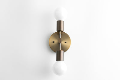SCONCE MODEL No. 5301- Mid Century Modern Wall Lights with a Antique Brass finish. Designed and produced by MODCREATIONStudio at Peared Creation