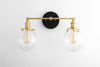 VANITY MODEL No. 3199- Mid Century Modern bathroom lighting with a Black/Brass finish. Designed and produced by MODCREATIONStudio at Peared Creation