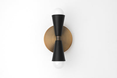 SCONCE MODEL No. 4717- Mid Century Modern Wall Lights with a Antique Brass/Black finish. Designed and produced by MODCREATIONStudio at Peared Creation