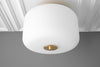Ceiling Light - Satin Glass Drum Light - Foyer Lighting - Boho Lighting - Modern Lighting - Brass Ceiling Light - Boho Model No. 8045