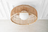 Rattan Basket Shade with Globe - Ceiling Light - Boho Lighting - Modern Lighting - Rattan Shade - Pendant Lighting - Boho Model No. 4944