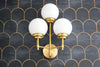 Three Globe Sconce - Wall Light Fixture - Brass Lighting - Wall Sconce - Designer Lighting - Model No. 6161