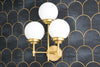 Three Globe Sconce - Wall Light Fixture - Brass Lighting - Wall Sconce - Designer Lighting - Model No. 6161