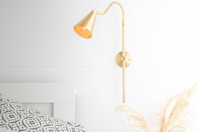 Plug-in Lighting - Adjustable Sconce - Bedside Sconce - Modern Lighting - Bedroom Lighting - Reading Light - Modern Bedside - Model No. 8305