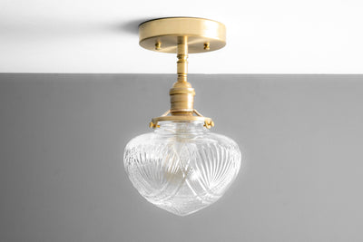 CEILING LIGHT MODEL No. 5478- Industrial Ceiling Lights with a Raw Brass finish. Designed and produced by newwineoldbottles at Peared Creation