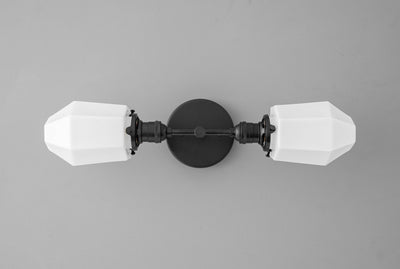 Parabolic Vanity Light - Bathroom Fixture - Opal Light - Geometric Fixture - Brass Mirror Light - Art Deco Bath Light - Model No. 6679