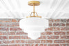 12" Tiered Wedding Cake Shade - Semi-Flush Fixture - Modern Lighting - Ceiling Light - Hanging Lamp - Model No. 9079