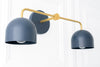 Navy Vanity Lights - Scandinavian Light Fixture - Brass & Navy Fixture - Bathroom Vanity Light - Wall Lighting - Model No. 2082