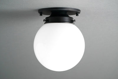 Modern Ceiling Light - 6in Opal Glass Globe - Globe Lighting - Lighting - Light Fixture - Model No. 2361