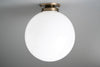 12in Glass Opal Globe - Large Globe Light - Globe Lighting - Flush Ceiling Light - Model No. 7777