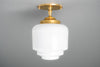 Art Deco Fixture - Opal Glass Shade - Light Fixture - Made In USA - Ceiling Light - Model No. 9064