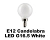 5.5 Watt -  500 Lumens - E12 Candelabra Base - LED G16.5 White Light Bulb