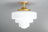 Large Globe Light - Hand Blown Glass - Art Deco Lighting - Ceiling Light Fixture - Model No. 8713