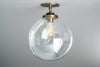 12inch Gloss Globe - Solid Brass Light - Handblown Glass Light - Ceiling Light Fixture - Model No. 7765