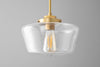 10in Clear Schoolhouse Shade - Glass Pendant Light - Modern Ceiling Light - Polished Nickel - Model No. 7762