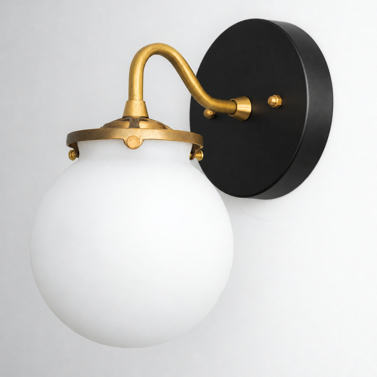 SCONCE MODEL NO. 3772 in Black/Raw Brass