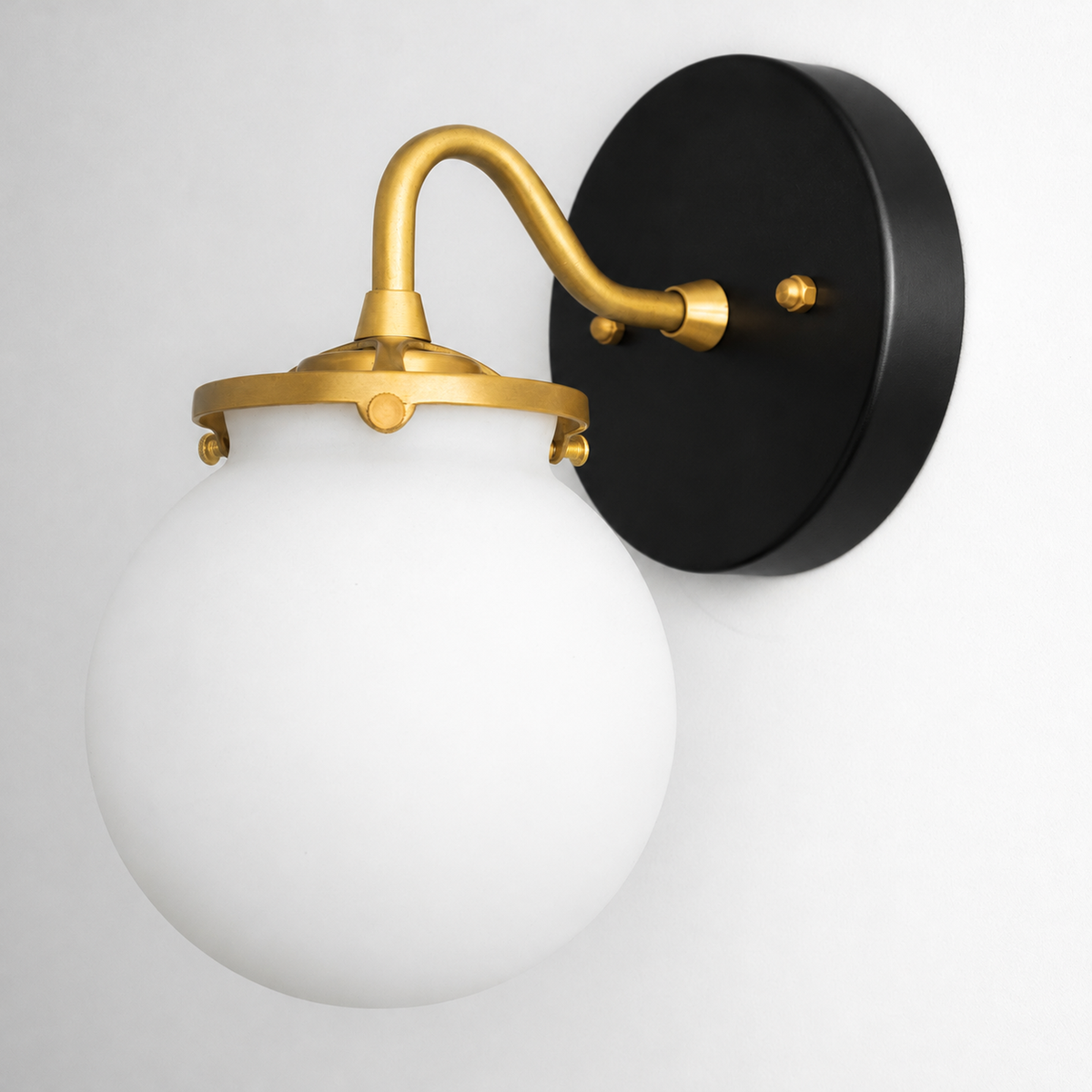 SCONCE MODEL NO. 3772 in Black/Sealed Brass