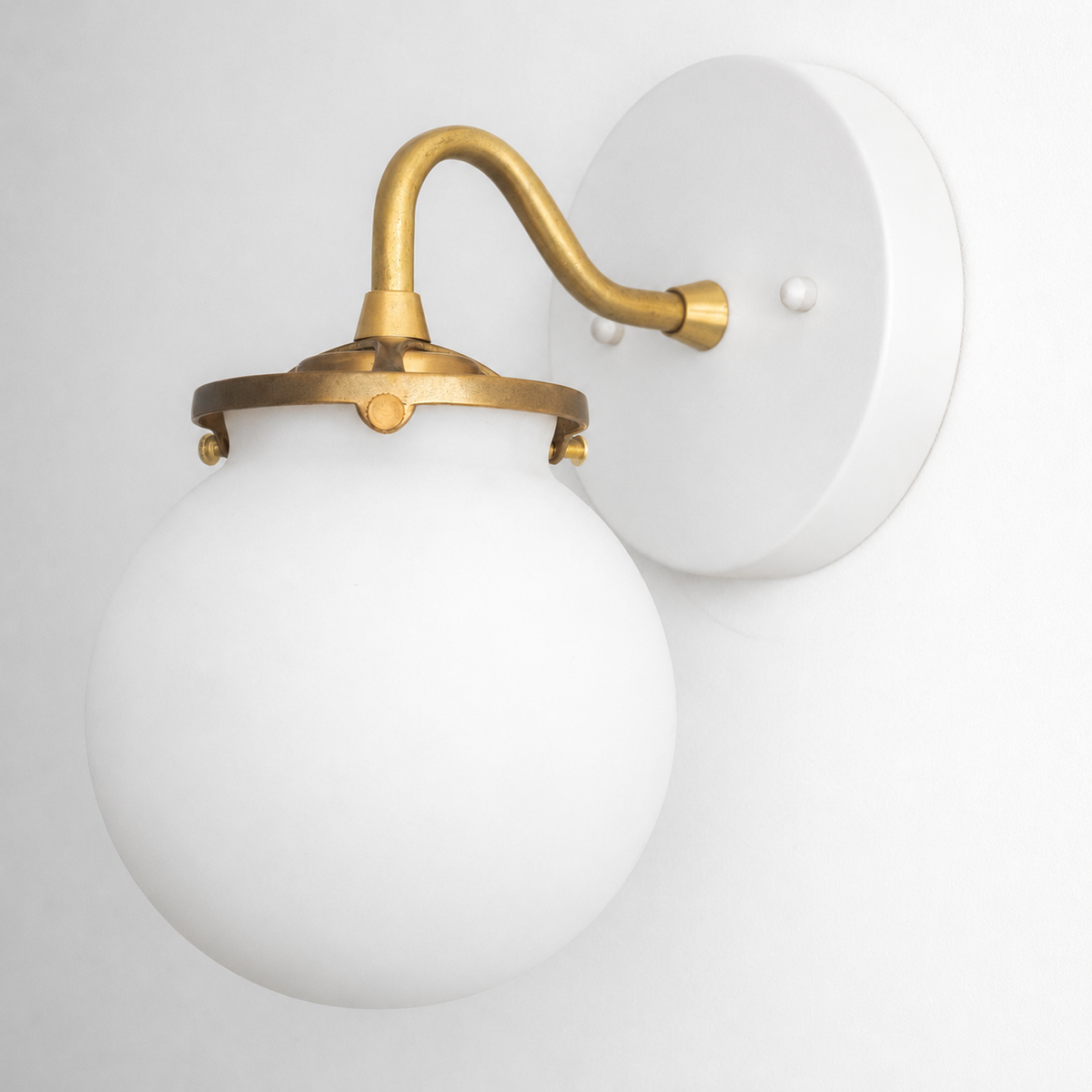 SCONCE MODEL NO. 3772 in White/Raw Brass or White/Sealed Brass