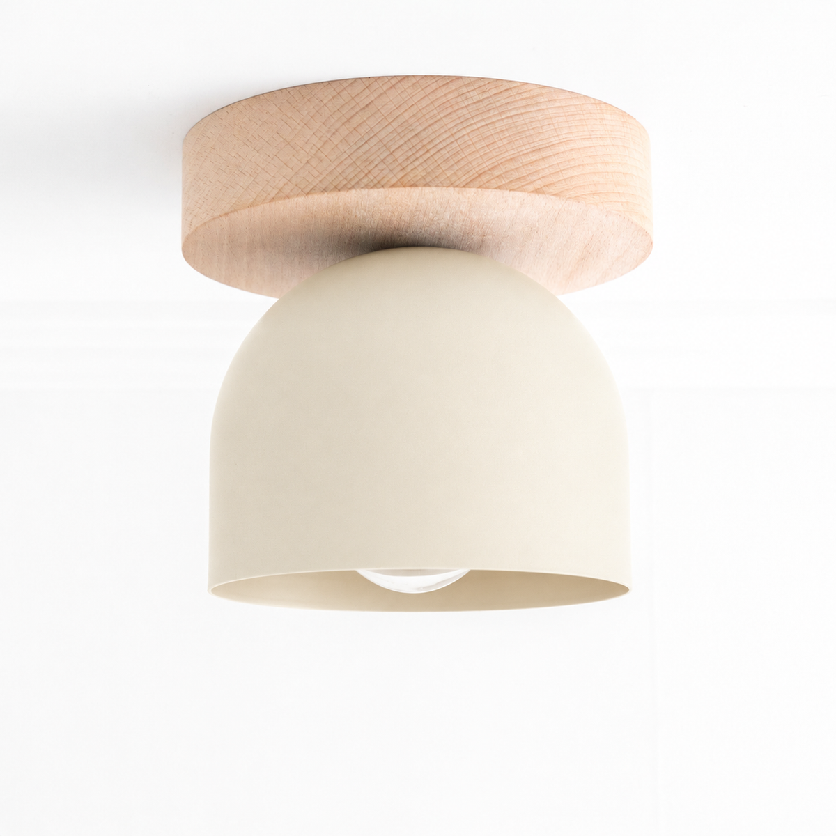 CEILING LIGHT MODEL NO. 1107 in Beechwood/Cream