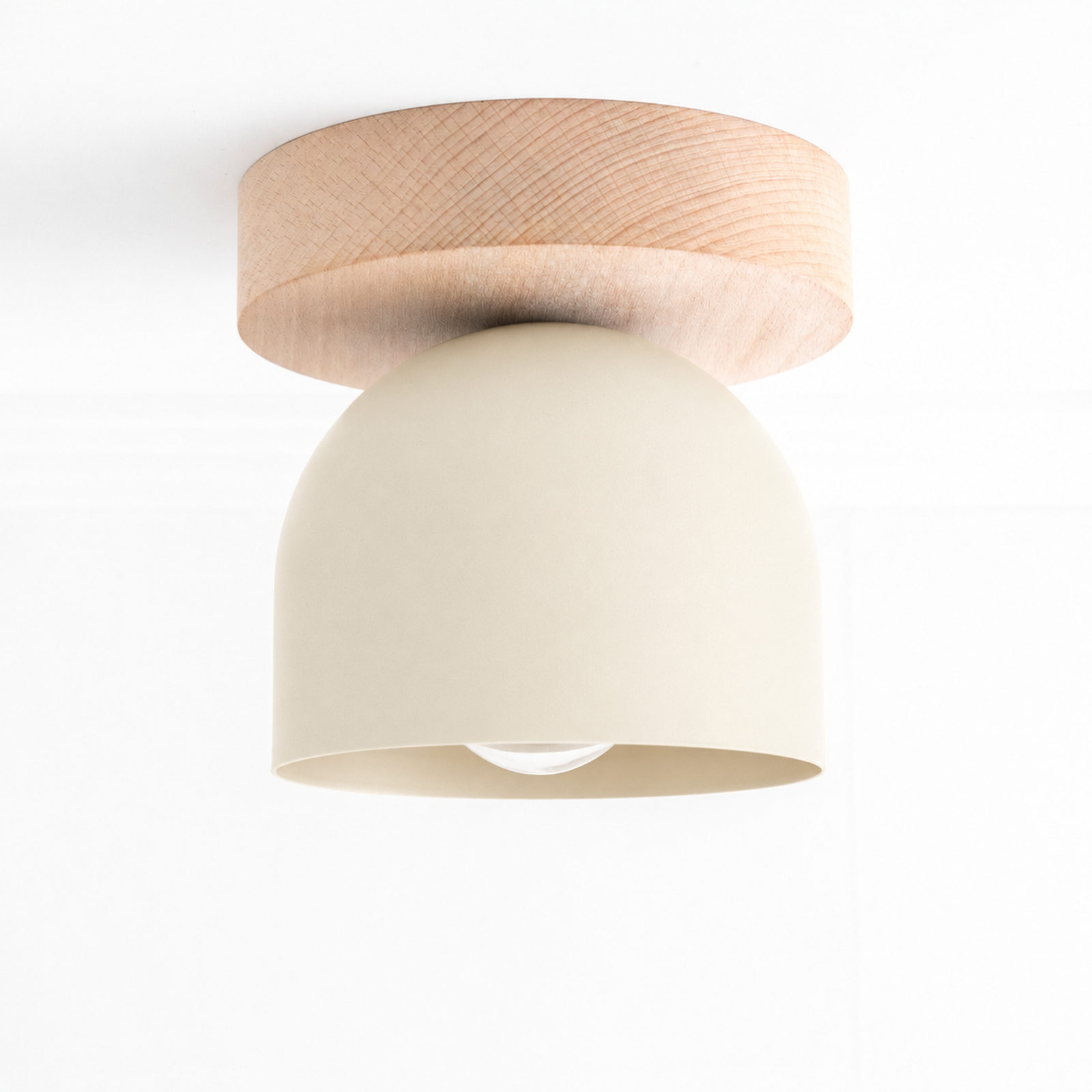CEILING LIGHT MODEL NO. 1107 in Beechwood/Cream