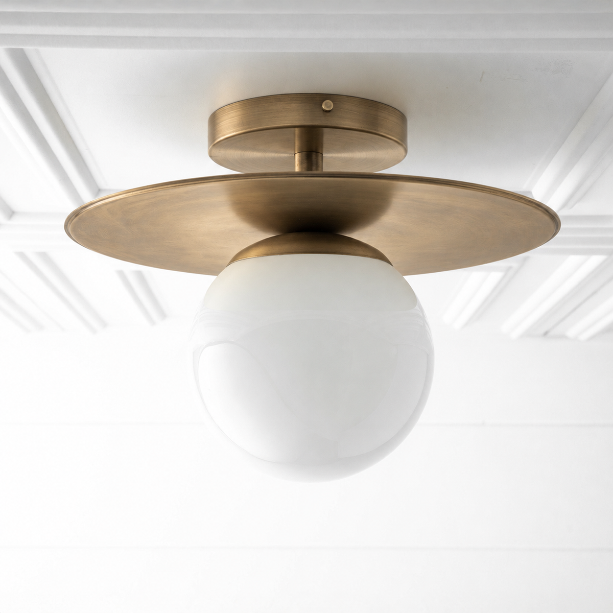 CEILING LIGHT MODEL NO. 7651 in Antique Brass