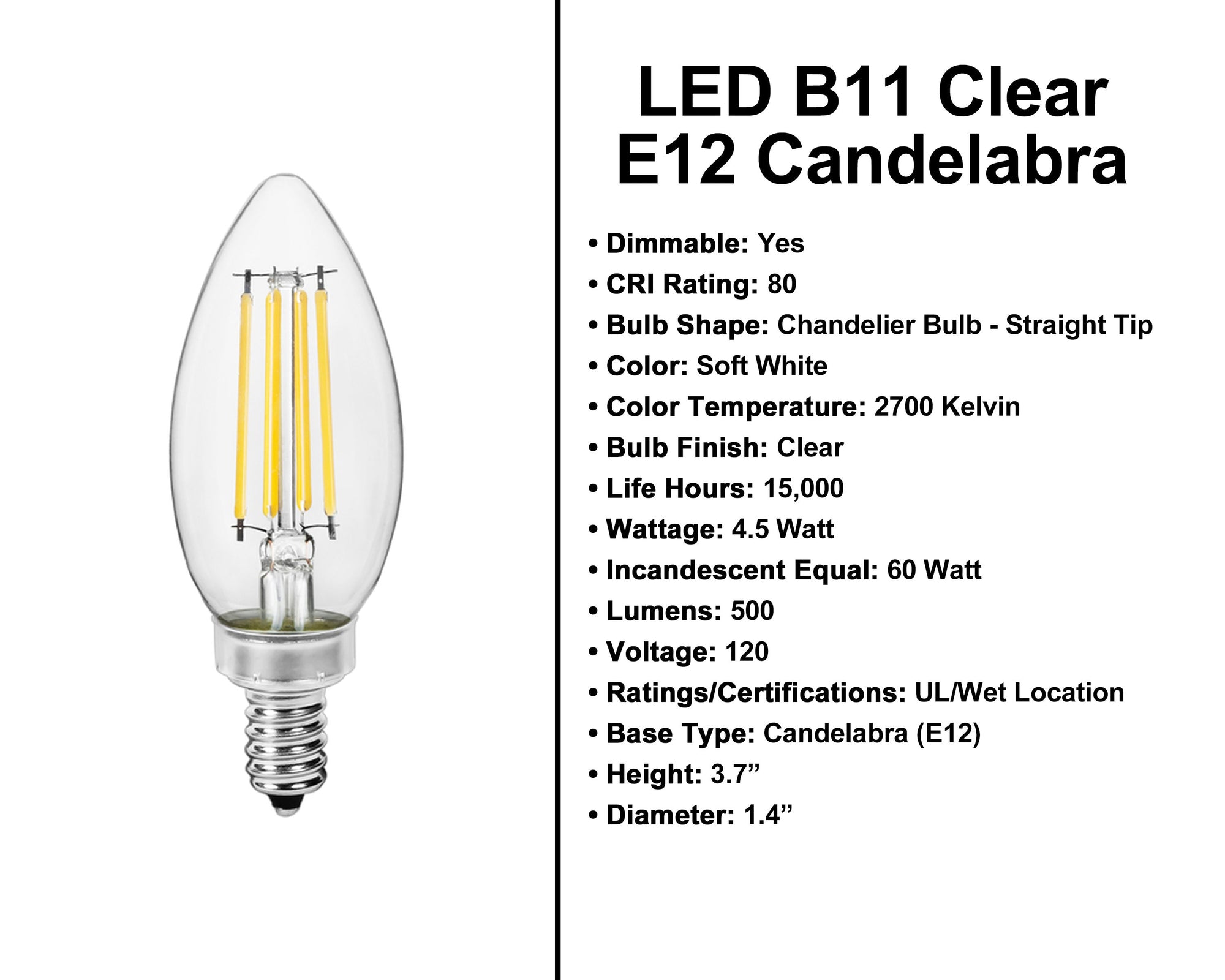 E12 Socket Bulbs - 5 Pack