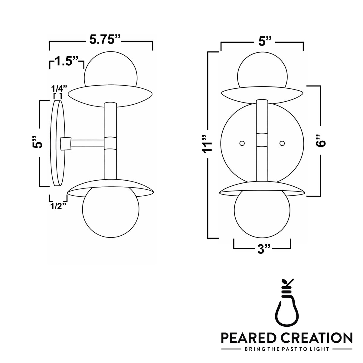 Modern two-bulb sconce with rounded frosted glass shades and slim metal arms in a matte finish. - SCONCE MODEL NO. 7399
