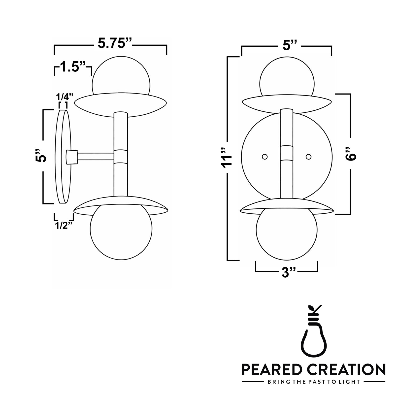 Modern two-bulb sconce with rounded frosted glass shades and slim metal arms in a matte finish. - SCONCE MODEL NO. 7399